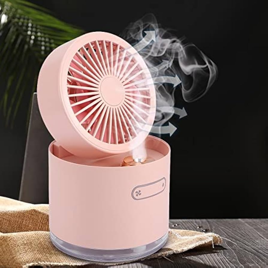 foldable desk fans with integrated misting humidifiers and night lights