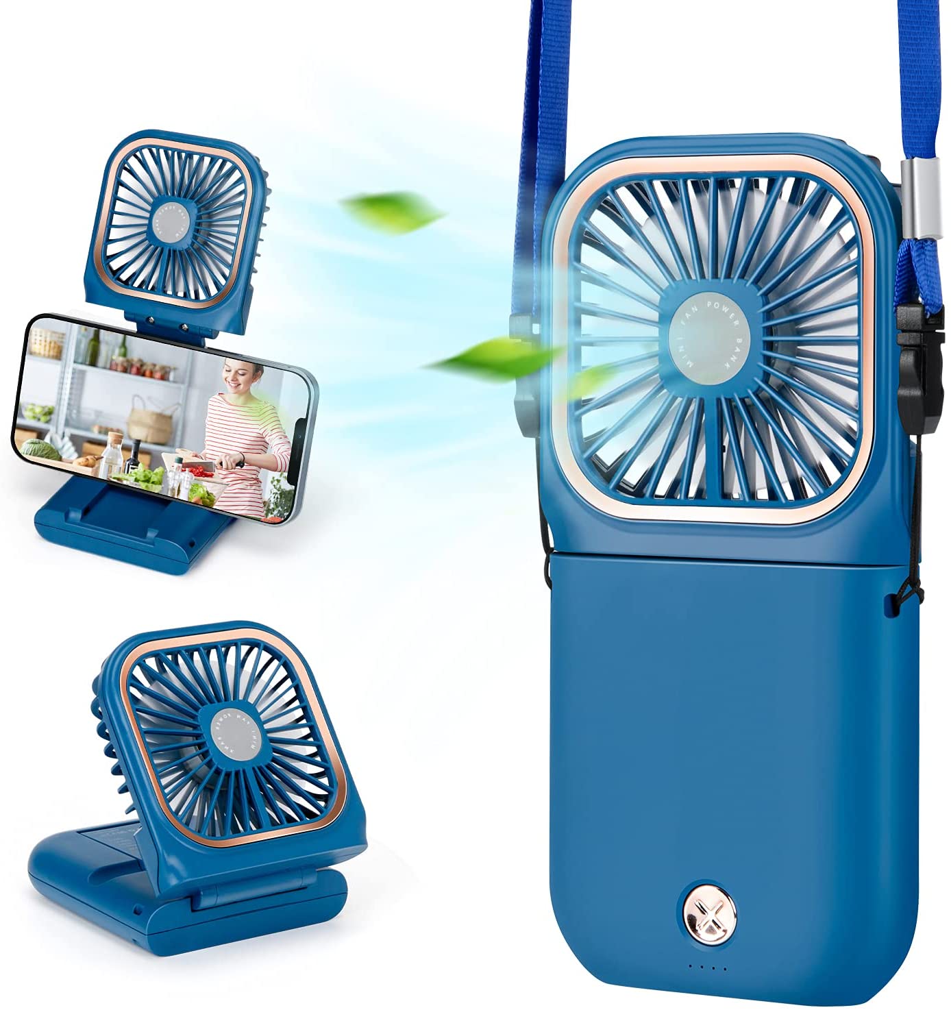 F30 Mini Folding Neck Fan & Power Bank