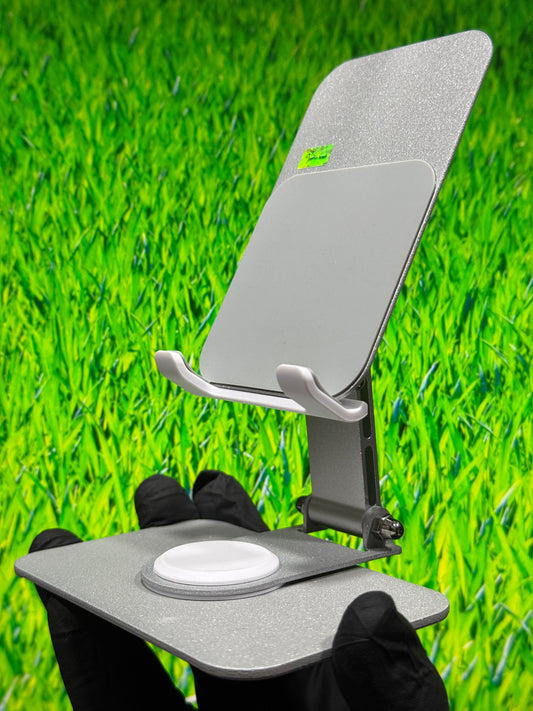 Q10 Metal Rotating Mobile Stand - 360° Swivel Foldable Desktop Holder