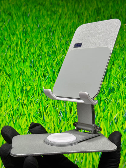 Q10 Metal Rotating Mobile Stand - 360° Swivel Foldable Desktop Holder