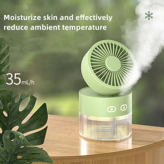 foldable desk fans with integrated misting humidifiers and night lights
