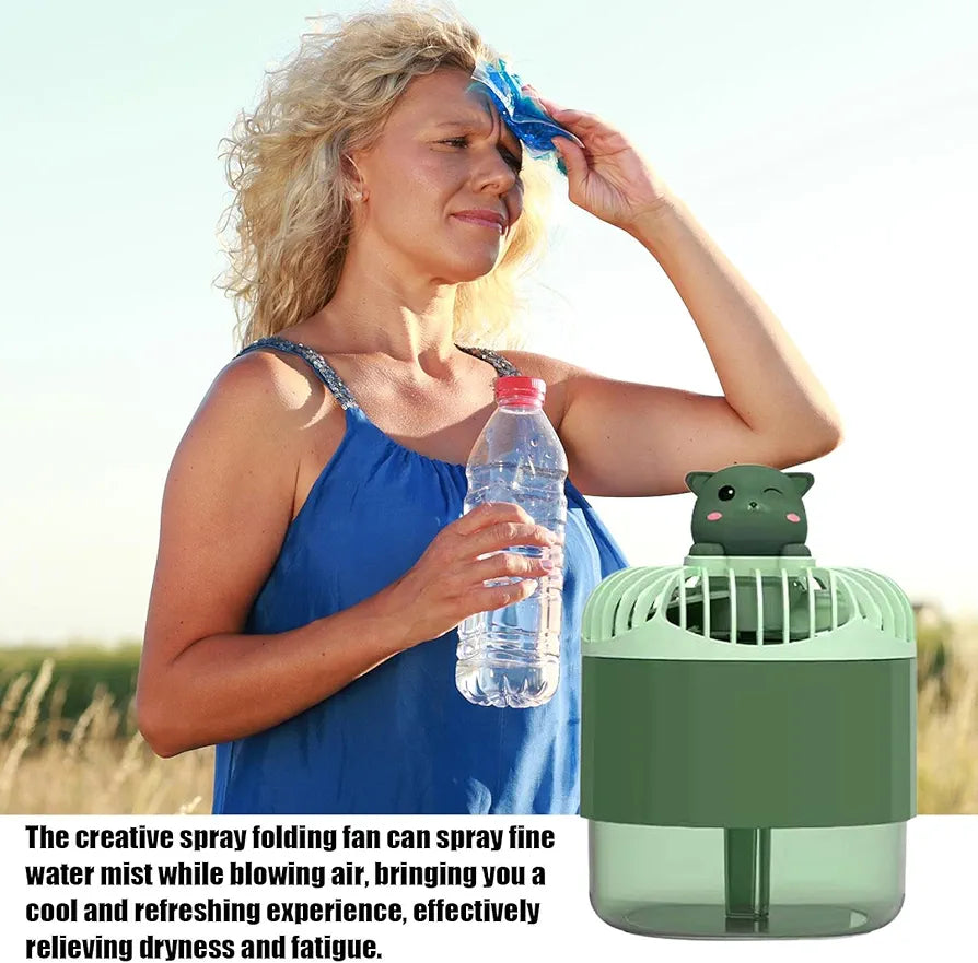 Desk Misting Fan, Portable Electric Fan, Personal Water Fan USB Rechargeable For Desk Accessories And Home Room Decor Summer Gifts