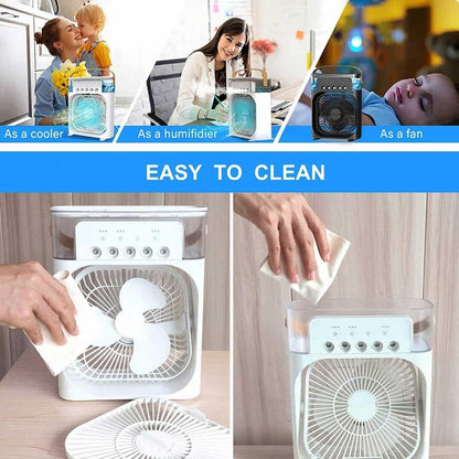Portable Air Cooling Fan With Mist Spray