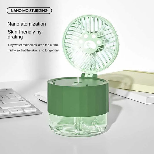 Desk Misting Fan, Portable Electric Fan, Personal Water Fan USB Rechargeable For Desk Accessories And Home Room Decor Summer Gifts