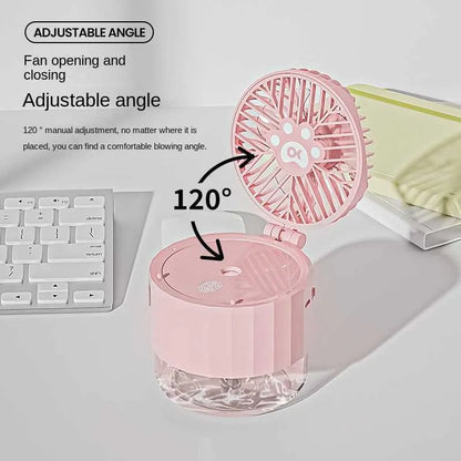 Desk Misting Fan, Portable Electric Fan, Personal Water Fan USB Rechargeable For Desk Accessories And Home Room Decor Summer Gifts